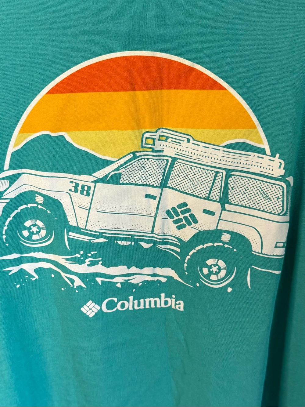 Columbia Teal Crew Neck Logo T-Shirt - Picture 5 of 5
